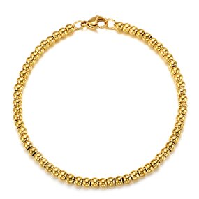 Fashion Beaded Bracelets Manufacturer - Non Tarnish Gold Plated 4mm Bead