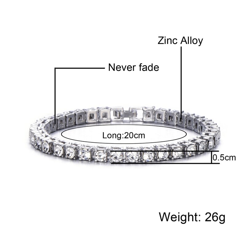 Cubic Zirconia Tennis Bracelets Factory - Iced Out for Men Jewelry Wholesale