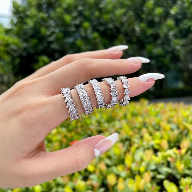 Luxury Jewelry Ring Manufacturer - 5A Cubic Zirconia Icy Diamond Eternity