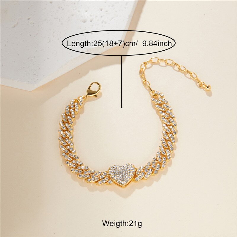 Fashion Jewelry Anklets Factory - Iced Out Bling Crystal Beach Cuban Link
