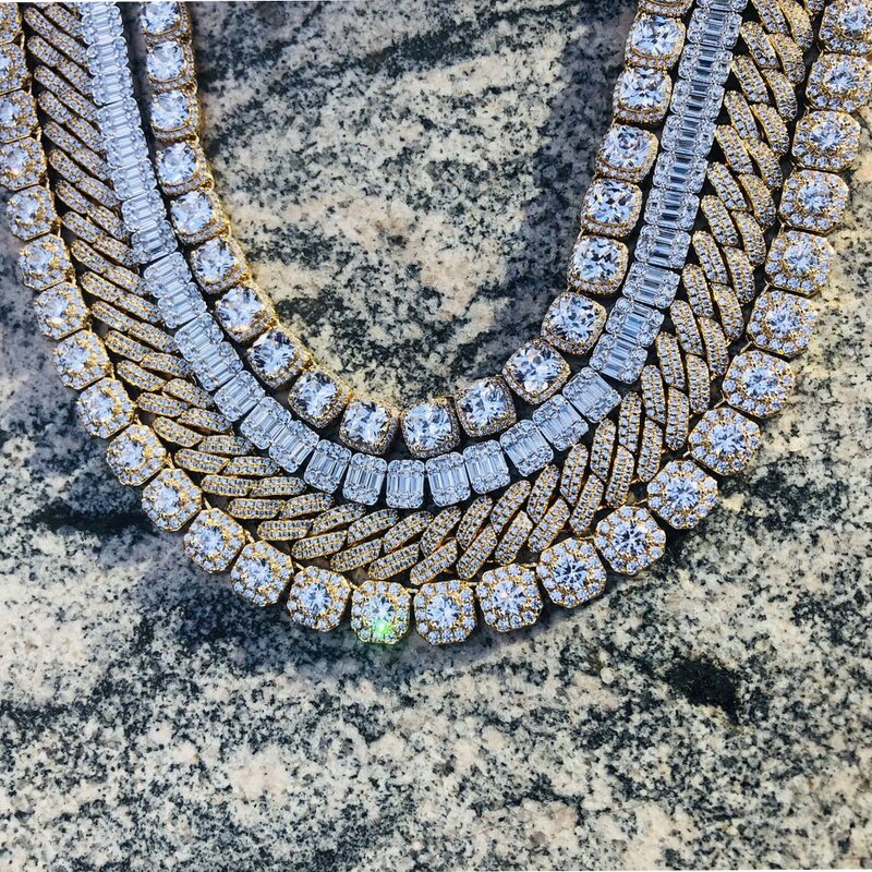 Iced Out Cuban Chain Manufacturer - 12mm Diamond Prong Choker for Men
