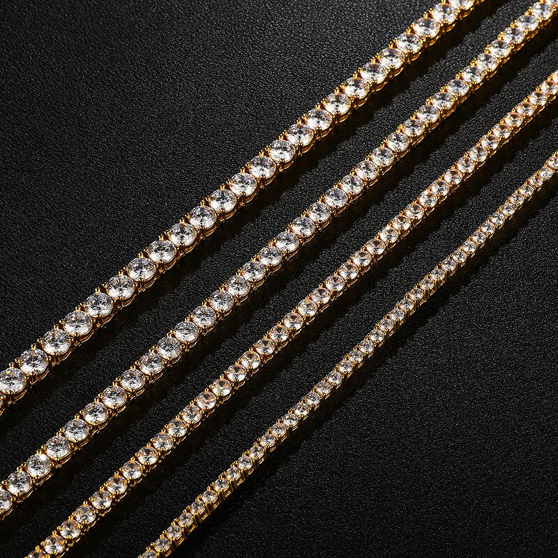 Tennis Chain Factory - 4mm Iced Out Choker Prong Cuban for Men