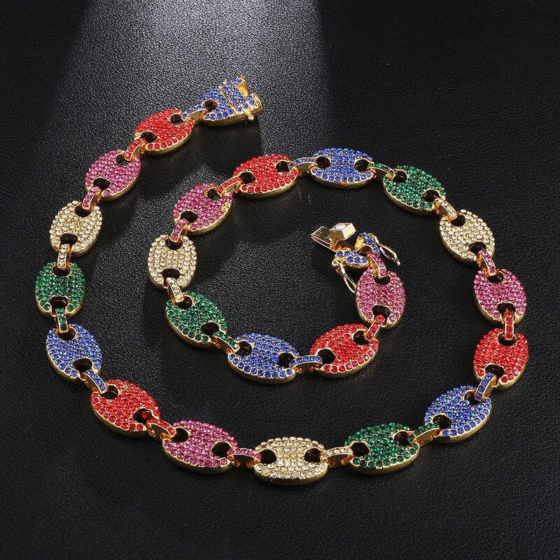 Iced Out Coffee Bean Chain Factory - Trend Necklace for Men Hip Hop