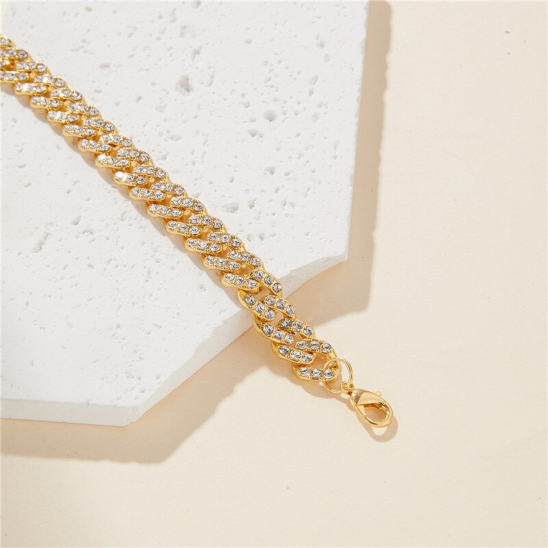 Fashion Jewelry Iced Out Anklets Factory - Silver Diamond Cuban Cubic Zircon
