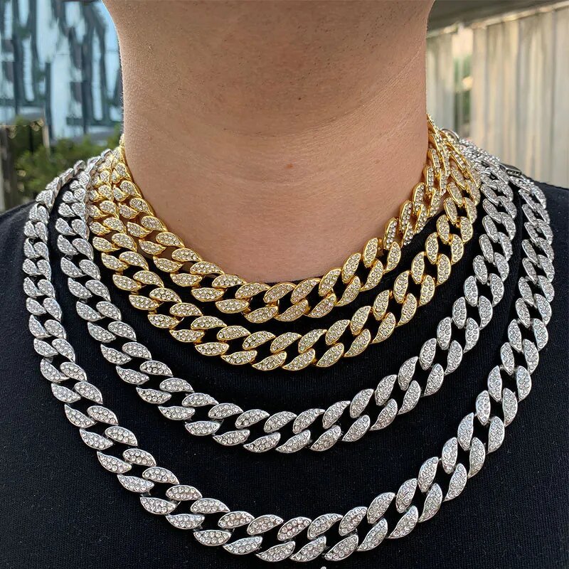 Mens Hip Hop Necklace Factory - Cuban Link Chain Silver Plated Gift