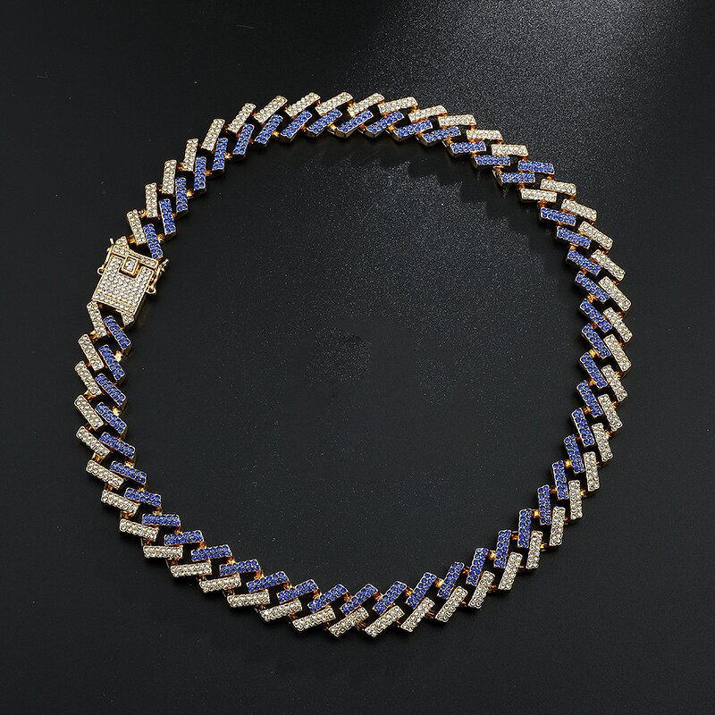 Hip Hop Jewelry Set Manufacturer - 14K Gold Plated Alloy CZ Crystal Cuban