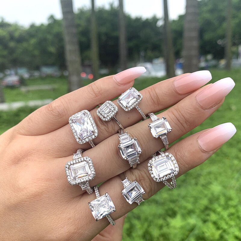 925 Sterling Silver Engagement Ring Factory - Iced Out CZ Cubic Zirconia