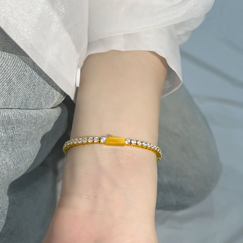 Luxury Diamond Friendship Bracelet Manufacturer - 18K Gold Plated Cubic Zircon