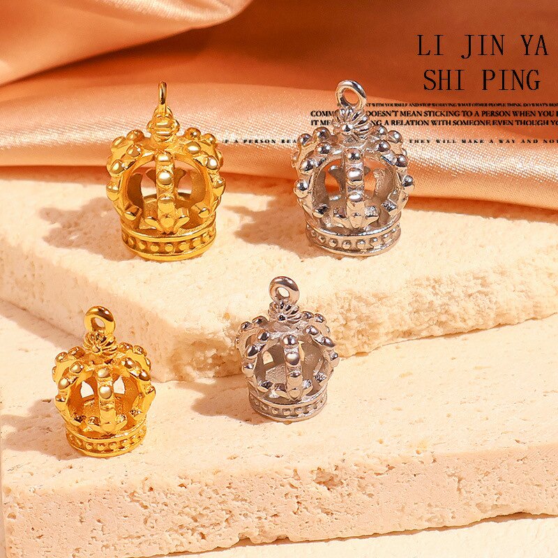 Luxury Princess Crown Pendant Manufacturer - Stainless Steel Gold Plated for Girls