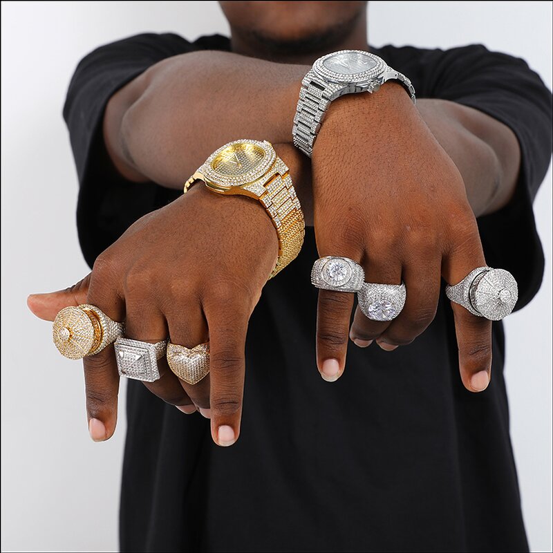 Hip Hop Jewelry Ring Manufacturer - Heart Star Cross Moon Shape Cuban Big