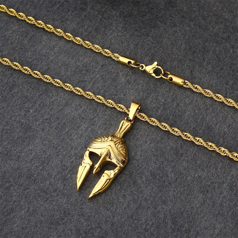Fashion Spartan Pendant Necklace Factory - PVD Gold Plated 316L Stainless Steel