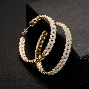 Hip Hop Jewelry Hoop Earrings Factory - Large Cuban Link Chain Yellow Gold