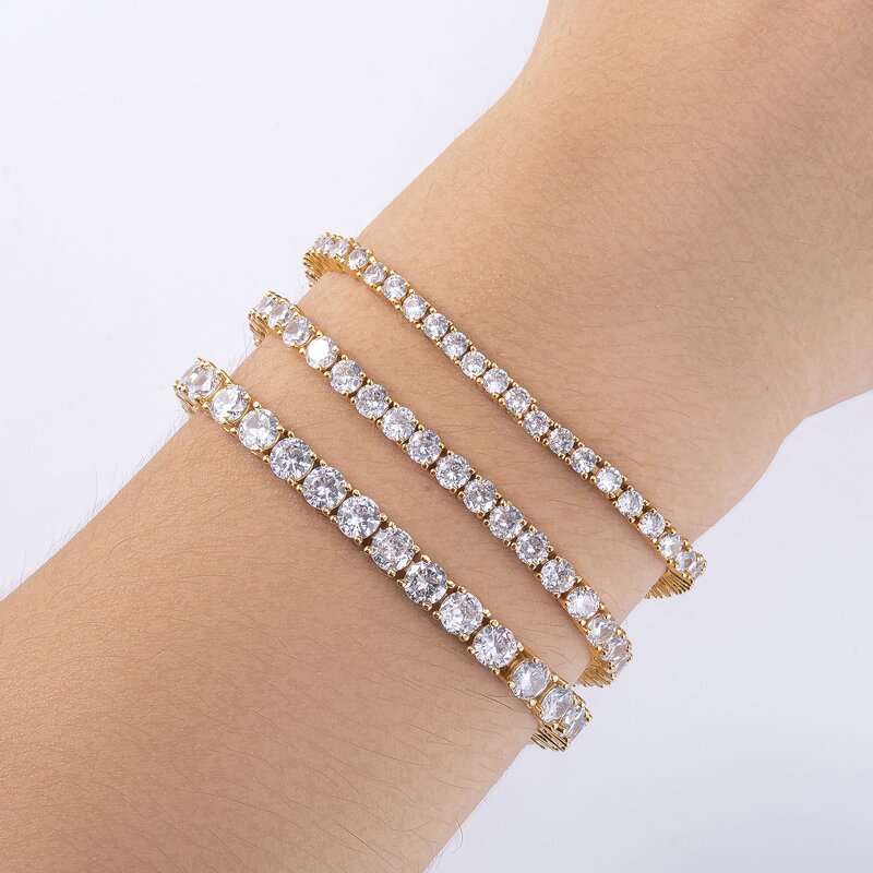 Tennis Chain Bracelet Factory - 3-5mm Diamond New Clasp for Men Fashion