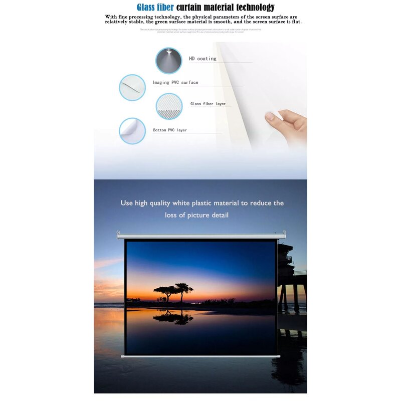 Electric Projection Screen Factory - Hot Selling 100 Inch Motor Remote Control