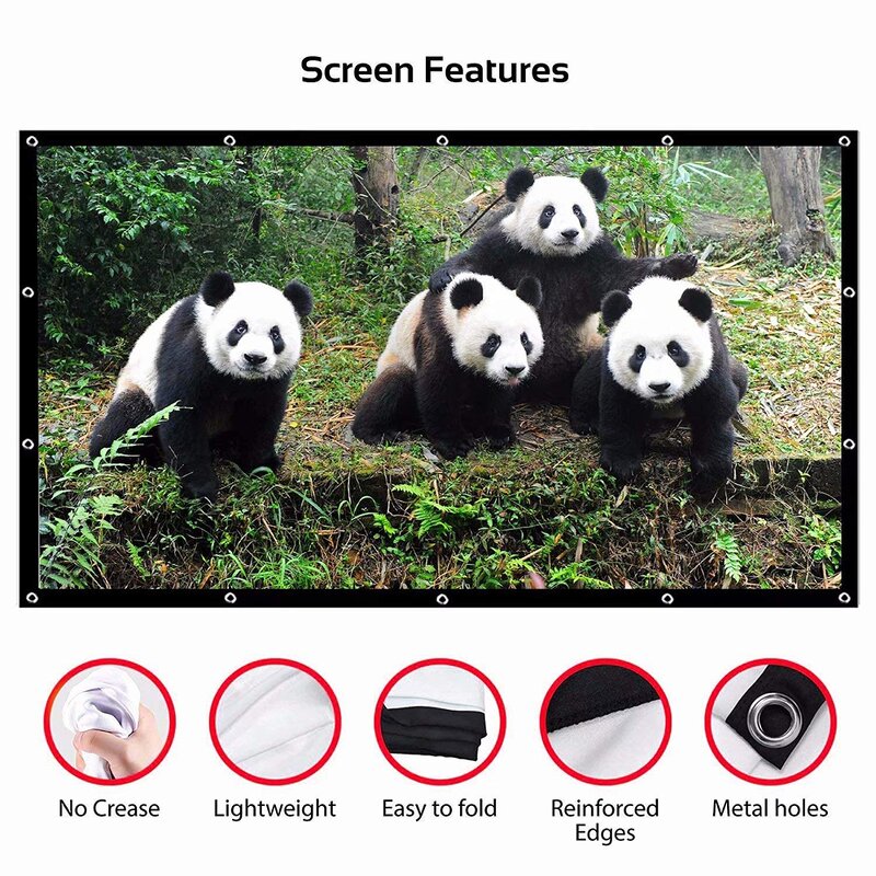 Projector Screen Factory - 120 150 Inch Polyester Portable Outdoor Movie