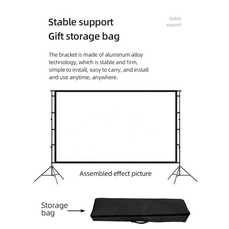 Projector Screen Manufacturer - 120 Inch Home Theater Matte White Stand Tripod