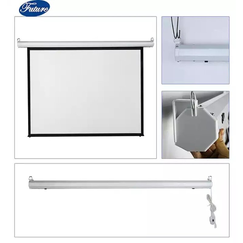 Motorized Projector Screen Manufacturer - 84-120 Inch Matte White for Home Office