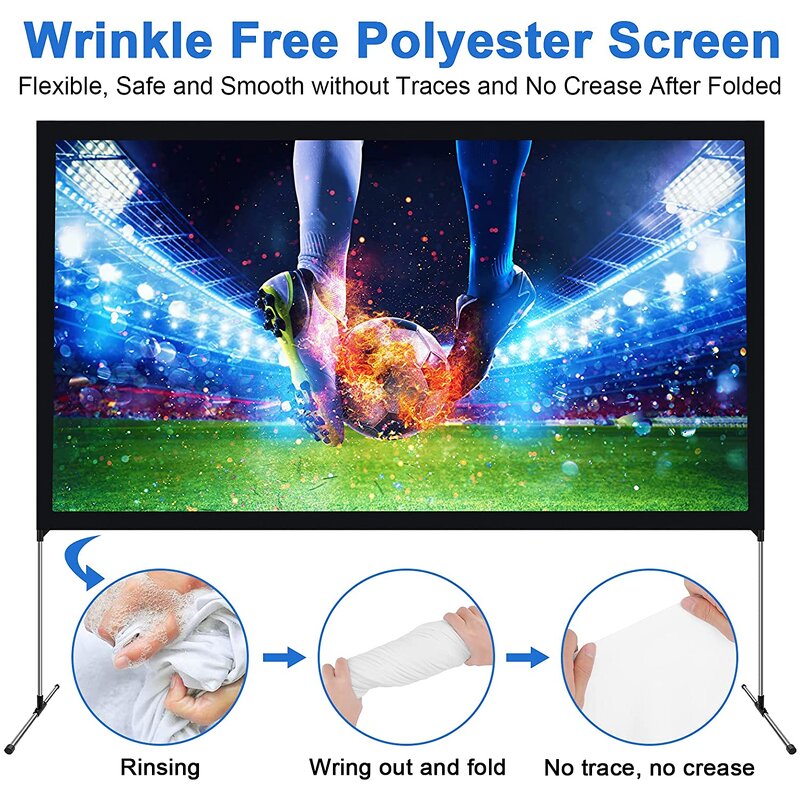 Projection Screen Manufacturer - 100 Inch 16:9 Portable 4K Fast Fold with Stand