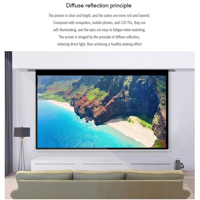 Motorized Projector Screen Manufacturer - Newest 100 Inch Wall Mount Matte White
