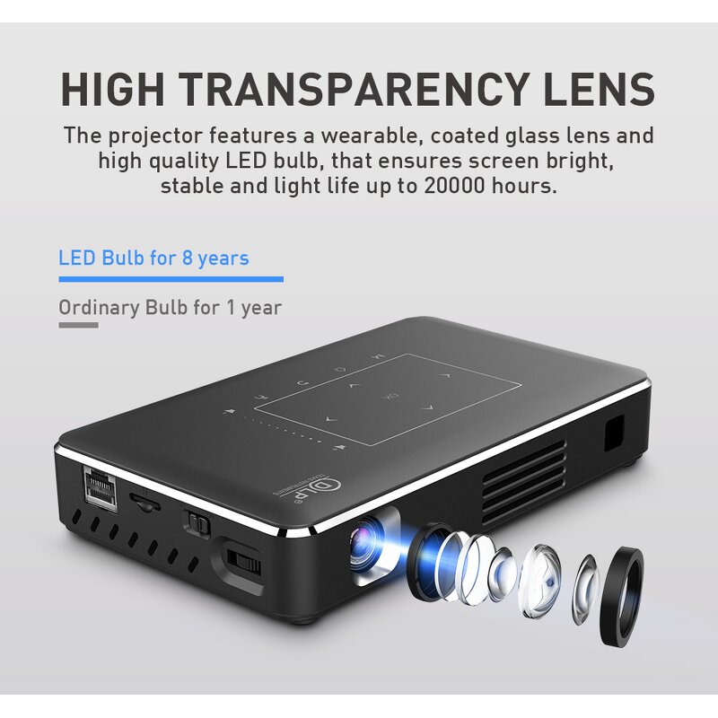 Smart Projector Factory - P10 New Arrival 4K 3D Android 4G+32G DLP