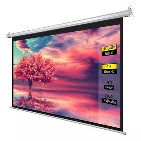 Motorized Projector Screen Manufacturer - 84-120 Inch Matte White for Home Office