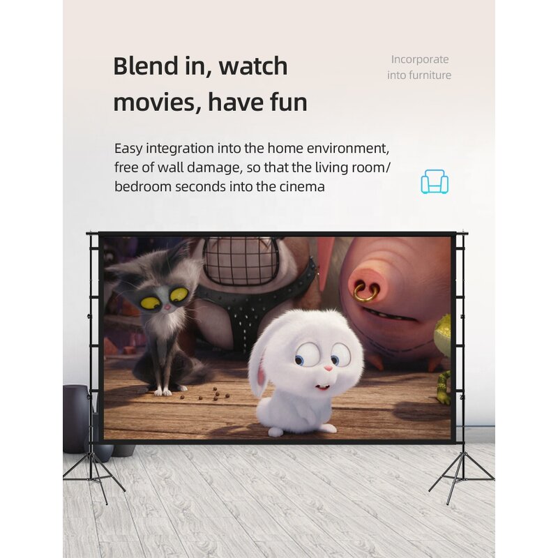 Projector Screen Manufacturer - 120 Inch Home Theater Matte White Stand Tripod