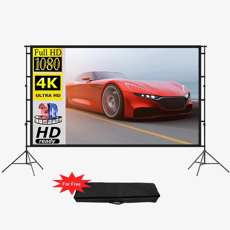 Portable Projection Screen Factory - 100 120in 16:9 4K HD Rear Front