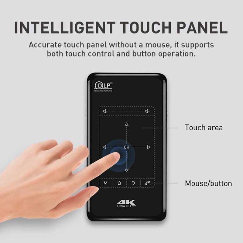 Wireless Projector Manufacturer - Hot Sale Android DLP HD 3D 4K Mobile