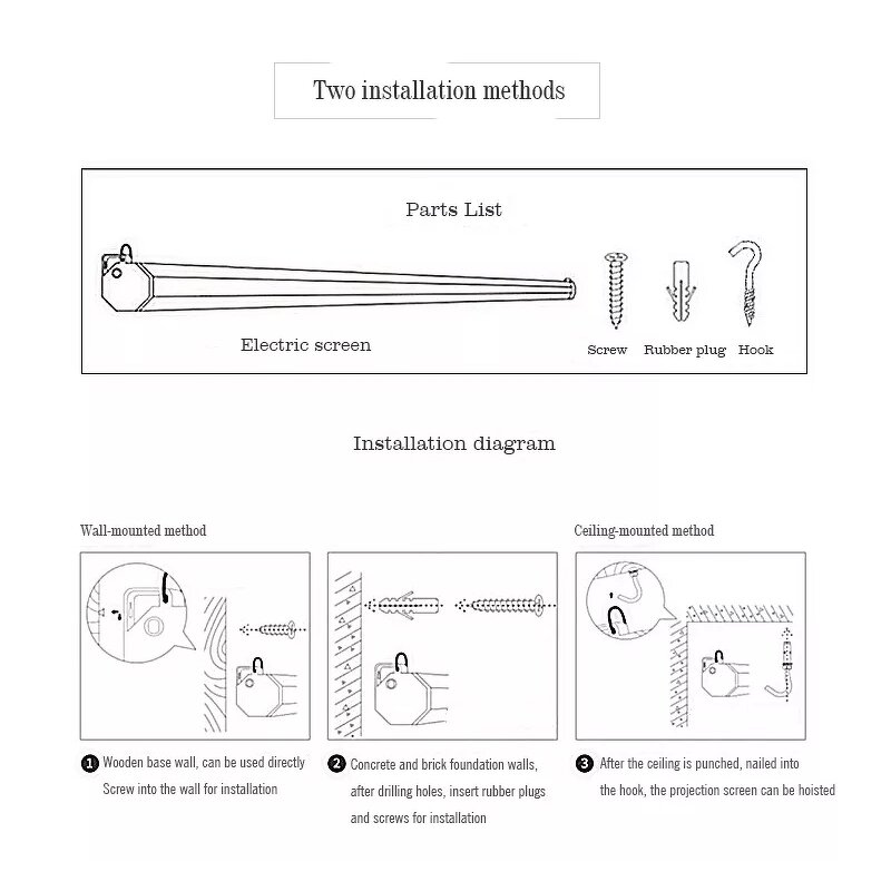 Electric Projection Screen Factory - 100-120 Inch 16:9 Wall Home Theater