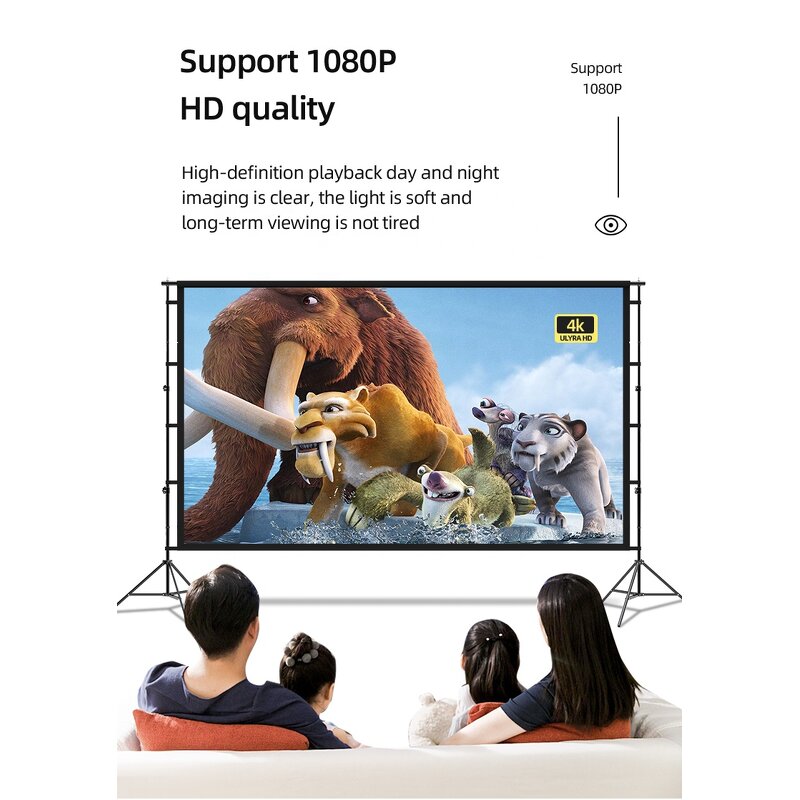 Projector Screen Manufacturer - 120 Inch Home Theater Matte White Stand Tripod