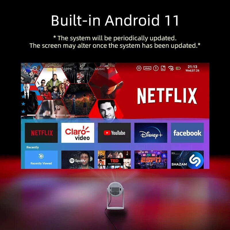 Smart Projector Factory - P310 2025 Hot Selling Electric Focus BT 5.1 5G WiFi