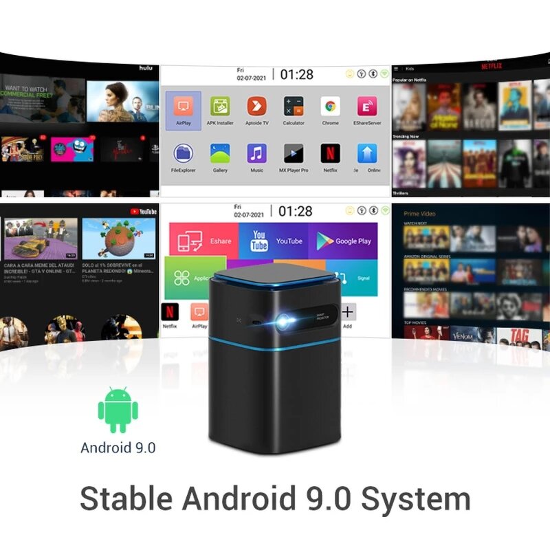 Mini Projector Manufacturer - P22 Wireless Smart 4K Android 9 DLP Pocket