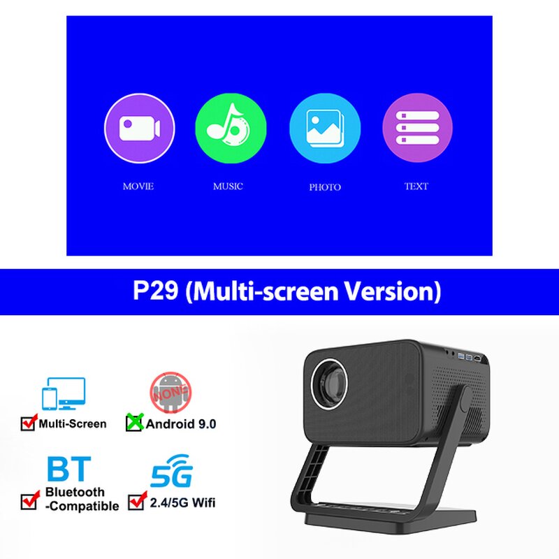 LCD Projector Manufacturer - P29 Wholesale Android 9.0 1080P 8500 Lumens