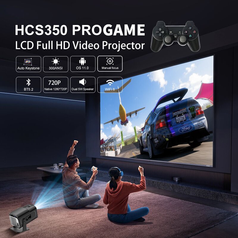Game Projector Manufacturer - HCS350 Pro New 1080P Android 11 BT WiFi