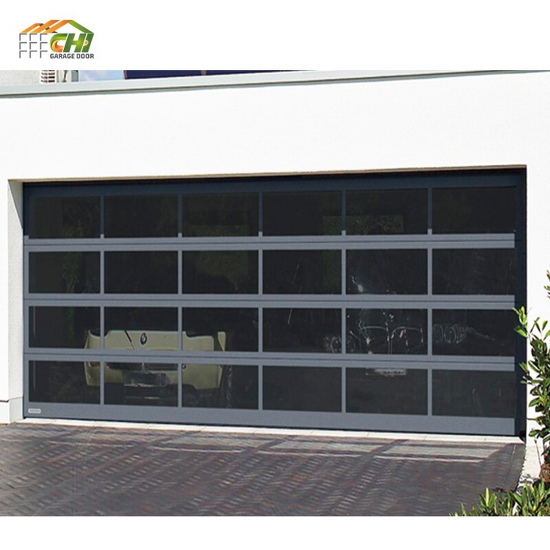 Full-View Garage Door Manufacturer - OEM/ODM Automatic Black Glass