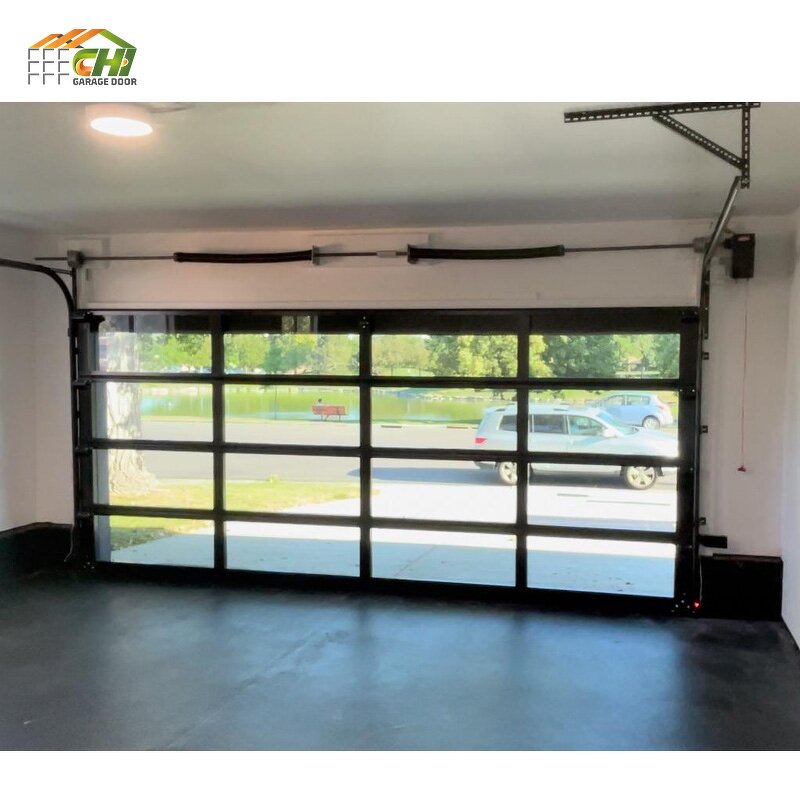 Full-View Garage Door Manufacturer - OEM/ODM Automatic Black Glass