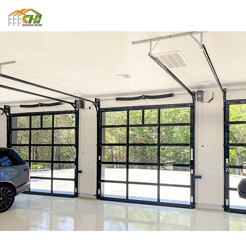 Full-View Garage Door Manufacturer - OEM/ODM Automatic Black Glass