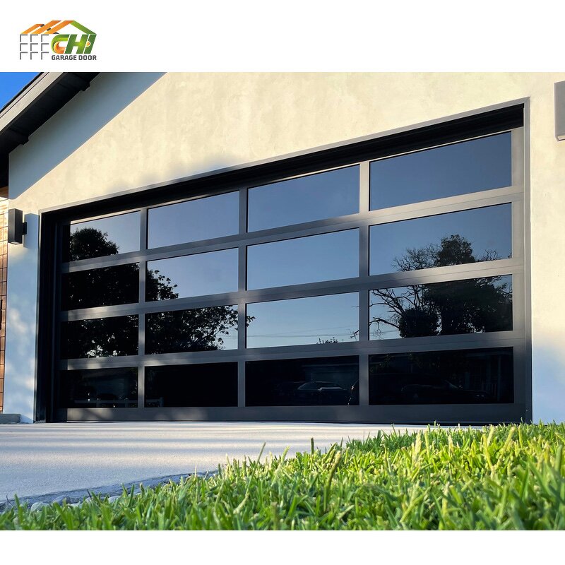 Full-View Garage Door Manufacturer - OEM/ODM Automatic Black Glass