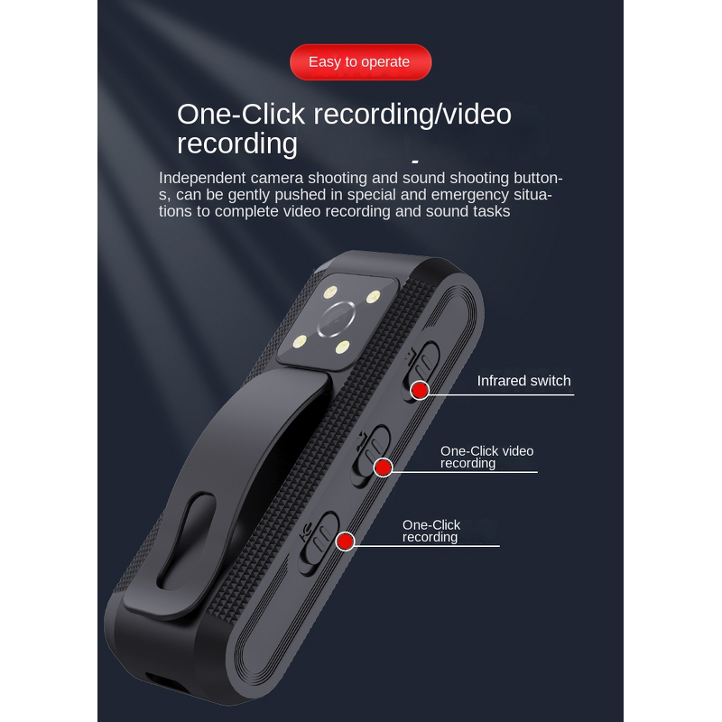 Sports Camera Recorder Factory - Private Label Clip-On with LED