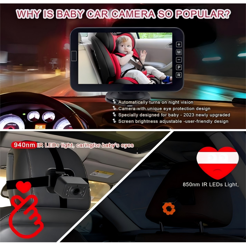 Baby Pet Monitor Manufacturer - AHD Night Vision Backseat Camera