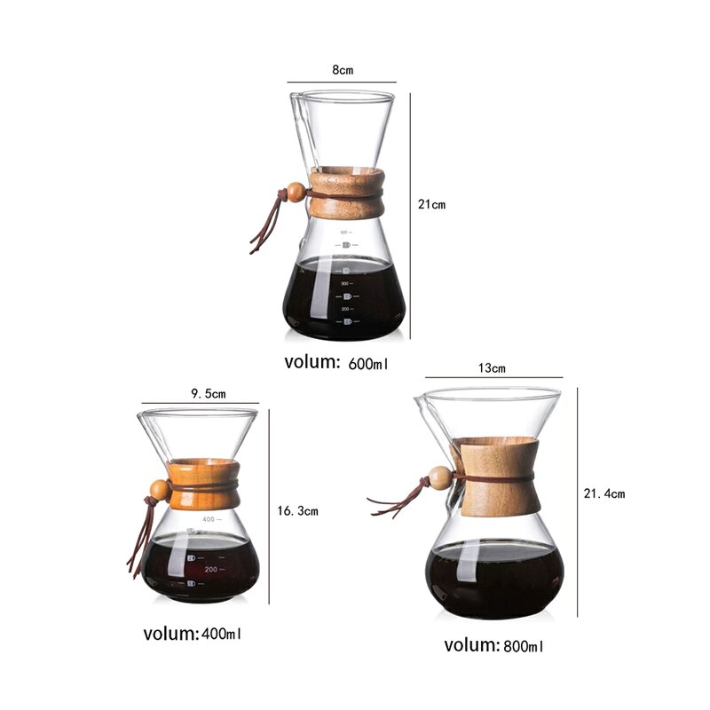 Coffee Pot Manufacturer - OEM/ODM Glass Pour Over Wood Neck