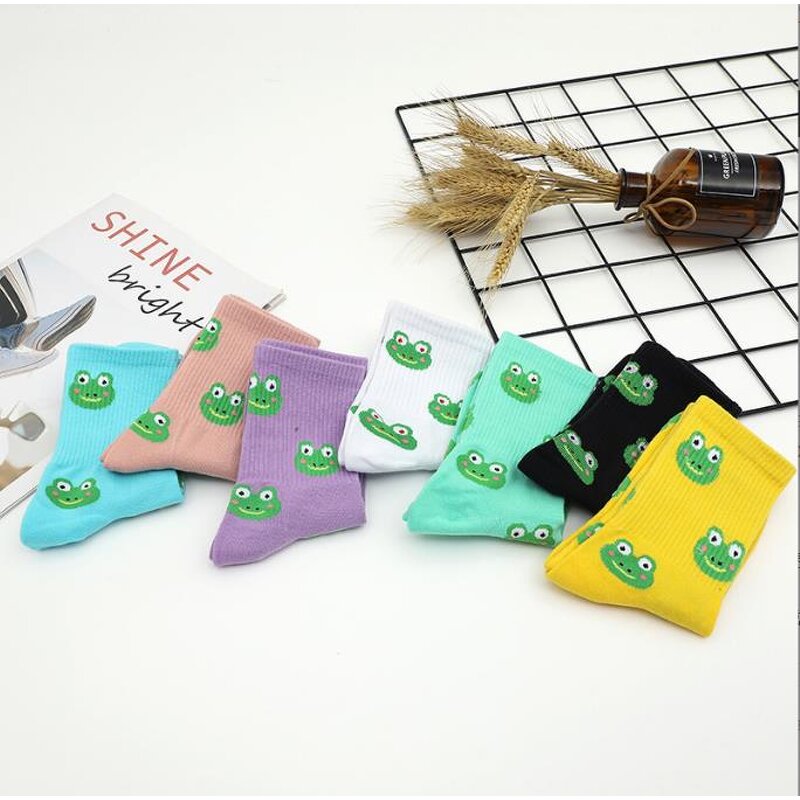 Crew Socks Factory - Bulk Frog Mushroom Jacquard Design