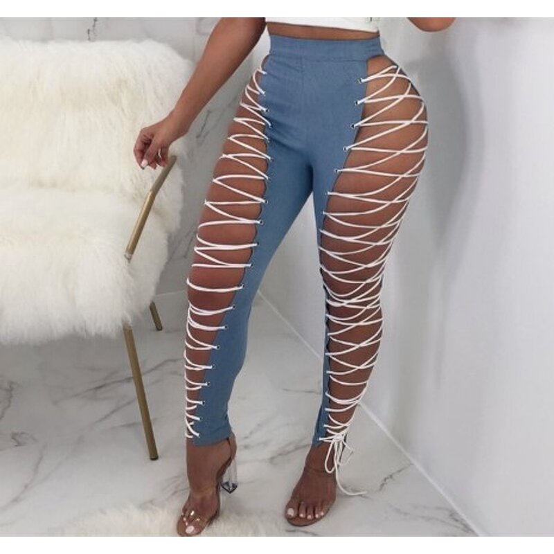 Leather Leggings Factory - Bulk Side Lace up Gothic Punk