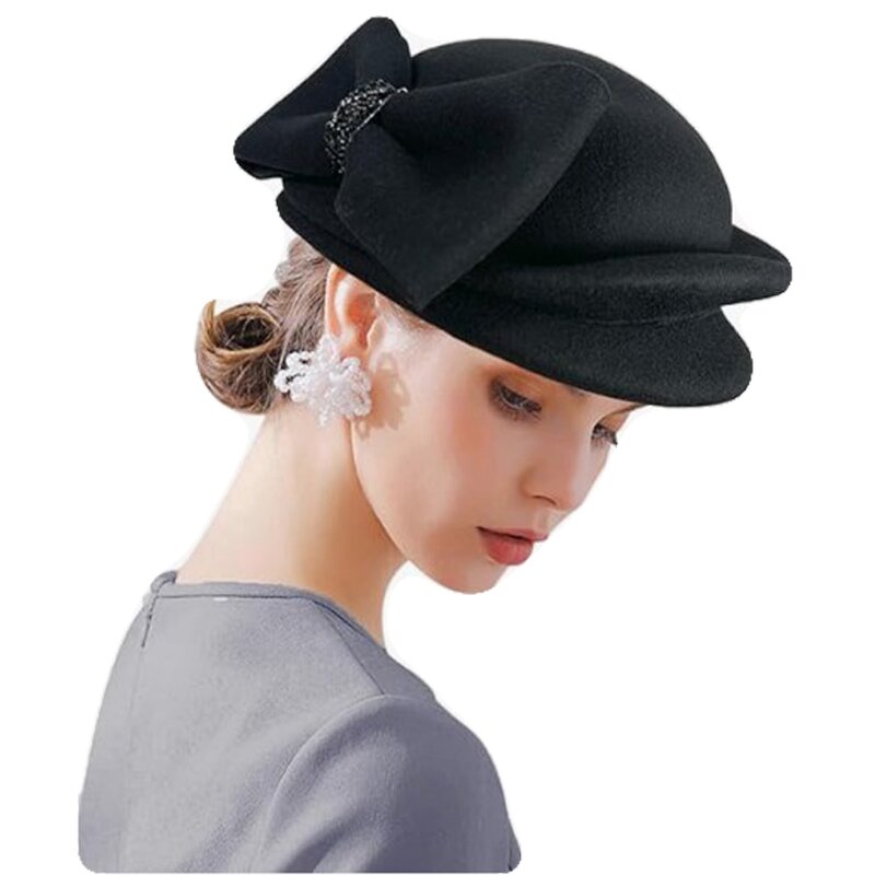 Wool Hat Manufacturer - OEM Elegant Wedding Cocktail Flower