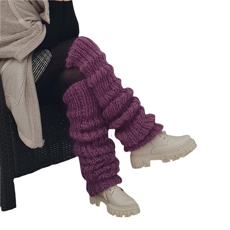 Mohair Leg Warmers Factory - Bulk Solid Color Long Knee-high