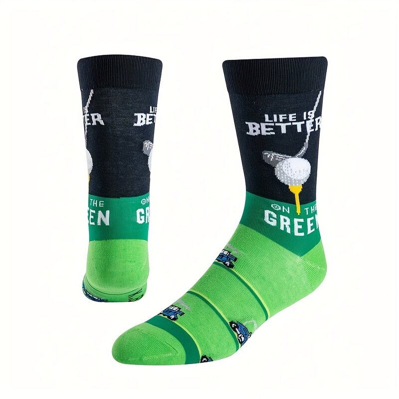 Mid-Calf Socks Supplier - Custom Multicolor Golf Pattern