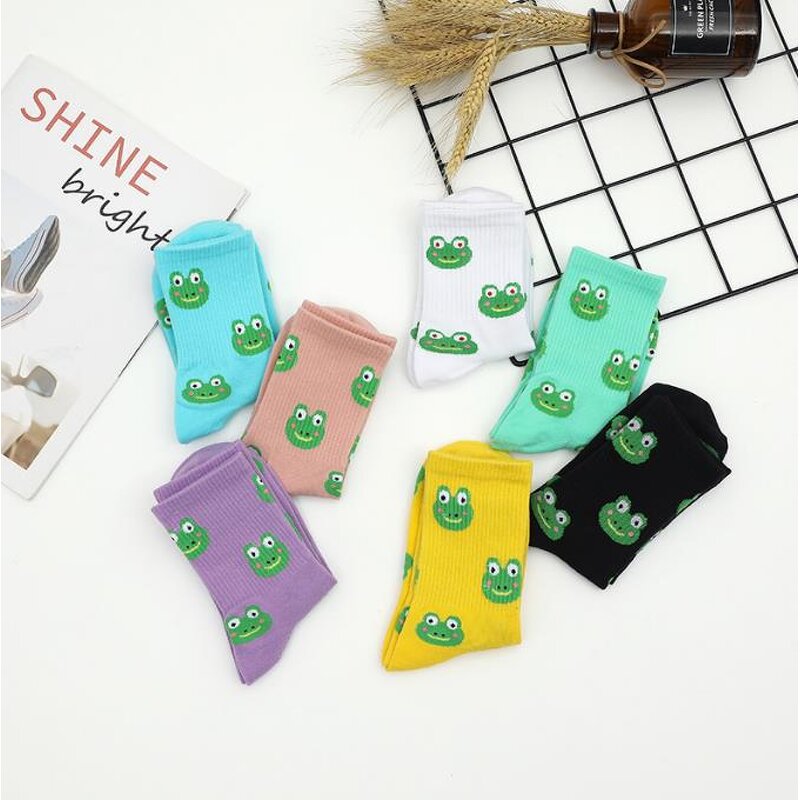 Crew Socks Factory - Bulk Frog Mushroom Jacquard Design