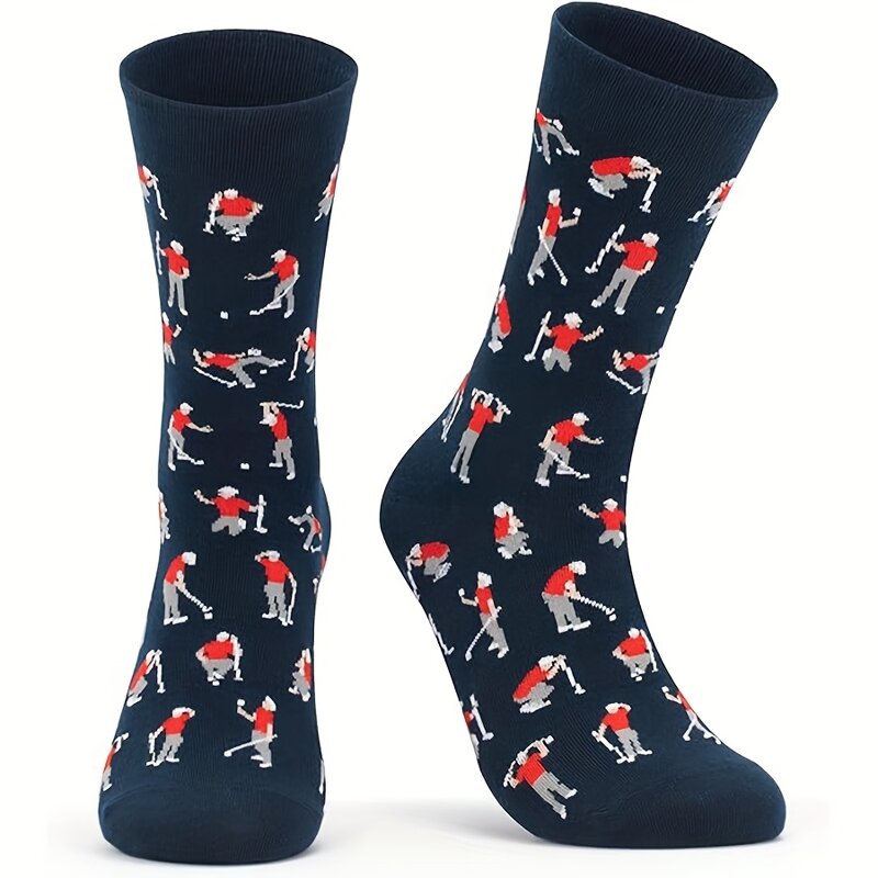 Golf Socks Manufacturer - OEM Neon Green Blue Ball Pattern