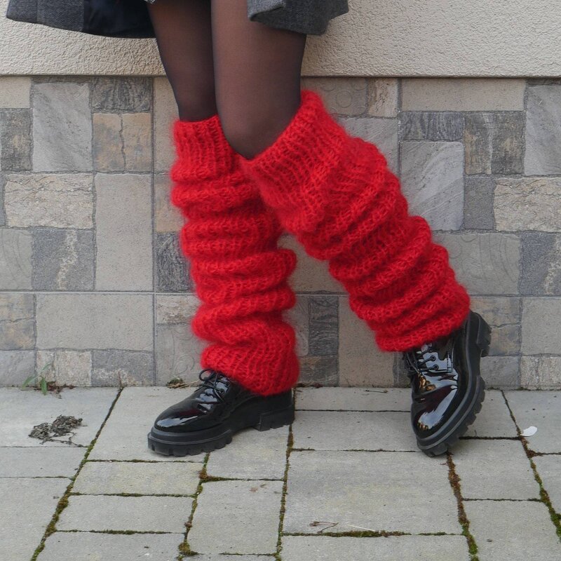 Mohair Leg Warmers Factory - Bulk Solid Color Long Knee-high