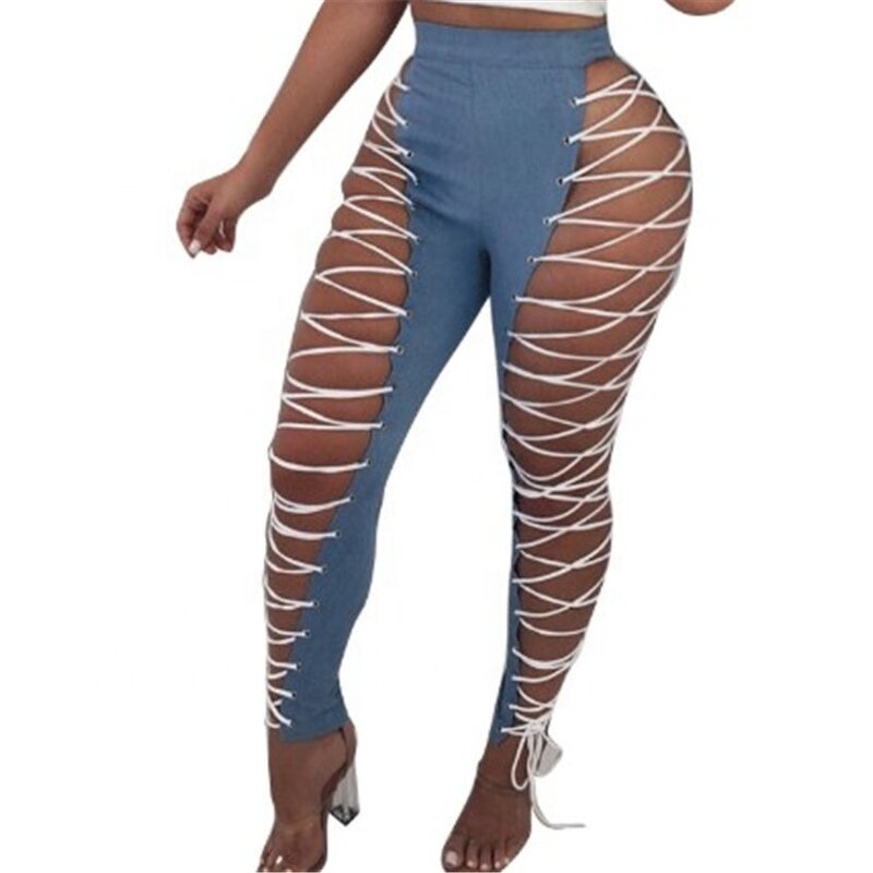 Leather Leggings Factory - Bulk Side Lace up Gothic Punk